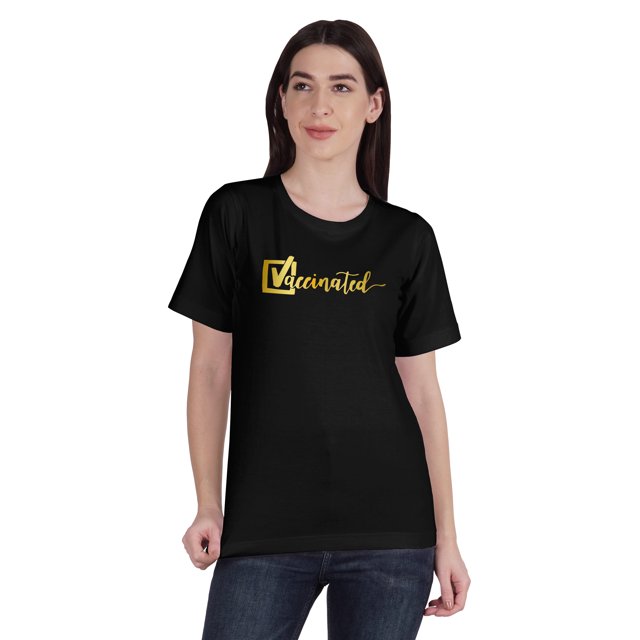 Inkmeso T-shirt Col Rond pro-Vaccin en Coton pour Femmes