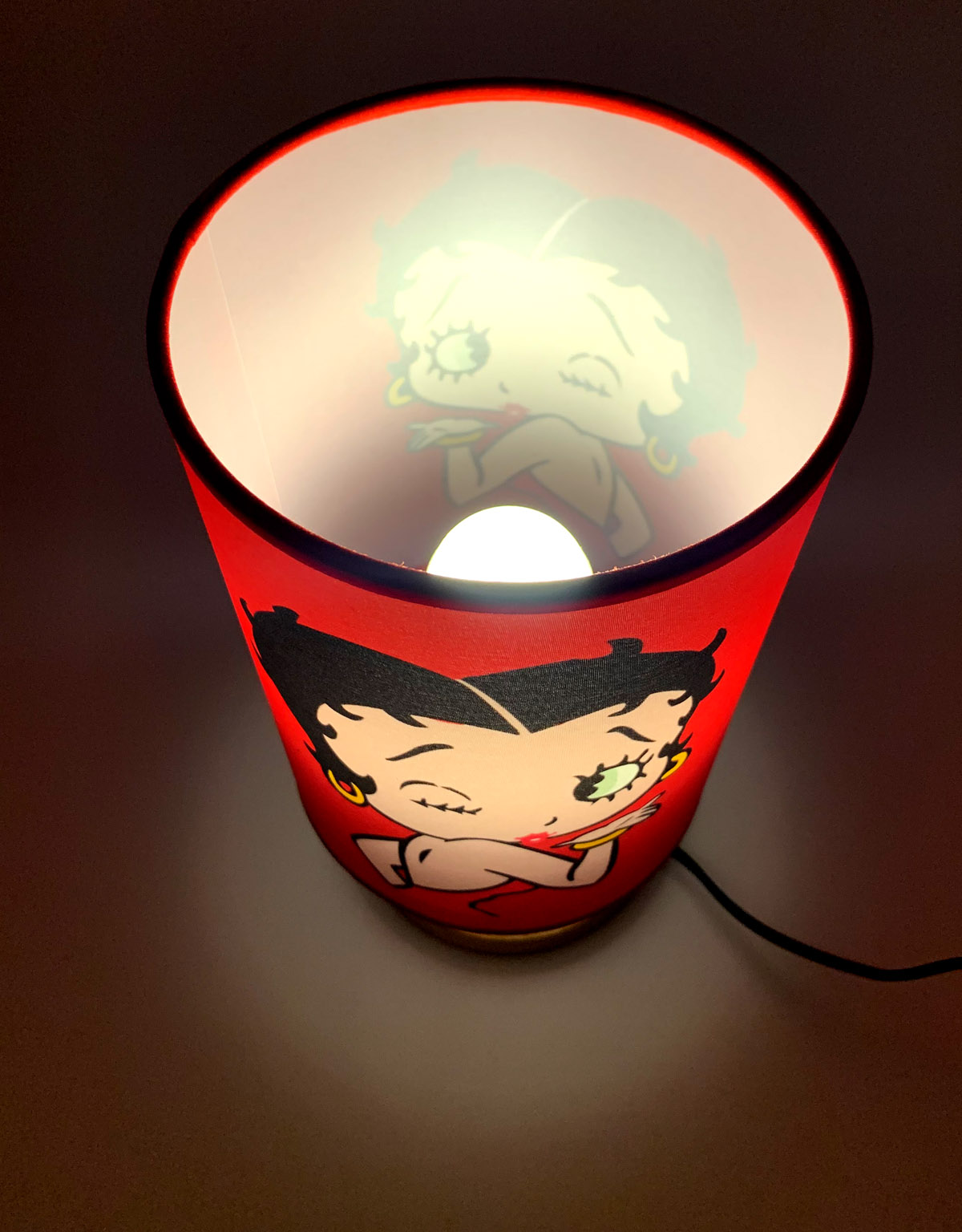 Table Lamp Betty Boop Night Light Wood Base Room Decoration or Great Gift Ideas