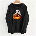 thumbnail image 5 of Molidfa Womens Glowing Pumpkin Hoodie Cute Ghost Halloween Graphic Oversized Top, 5 of 5
