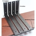 thumbnail image 2 of 4 Pack - 11.25"L x 6"H x 1.5"W J Lip Shelf Bracket Rustic Industrial Farmhouse Iron Metal Wall Floating Shelf Bracket Metal Shelf Bracket, Industrial Shelf Bracket Shelf Supports with Screws, 2 of 5