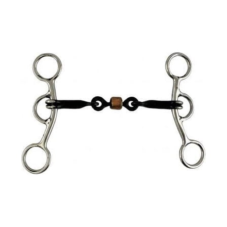 Showman Stainless Steel Junior Cow Horse Bit w/ 5" 3-Piece Sweet Iron Snaffle Mouth