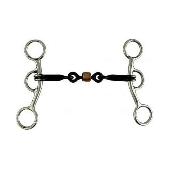 Showman Stainless Steel Junior Cow Horse Bit w/ 5" 3-Piece Sweet Iron Snaffle Mouth