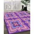 thumbnail image 3 of Ahgly Company Machine Washable Indoor Square Transitional Orchid Purple Area Rugs, 4' Square, 3 of 7