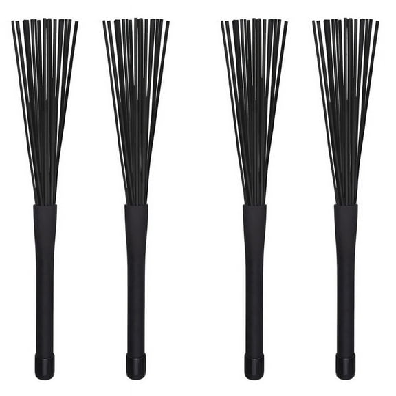 2 Pair Jazz Drum Brushes Retractable Drum Sticks 32 cm Black