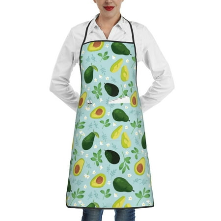 

Rocae Avocado Flowers And Leaves for Kitchen Aprons for Women Adjustable Cooking Kitchen Chef Apron for Men with Pockets