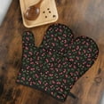 thumbnail image 5 of Cute Oven Mitts,Black Christmas Cherry Pattern Oven Mitt 2-Pack Set,Kitchen Gloves for Oven,Heat Resistant Oven Mitts 7.7"x12", 5 of 7