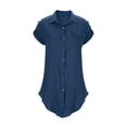 thumbnail image 6 of Hrsba Shirt Dresses for Women Solid Color Lapel Neck with Pockets Button Front Midi Length Dress, 6 of 8