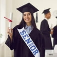 Yubatuo Senior 2024 Satin Sashes with Blue Glitter Letters, 2024