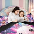 thumbnail image 5 of Manfei Cartoon Axolotl 7-Piece King Bedding,Watercolor Salamander Print King Bed in a Bag,Black Reversible, 5 of 7