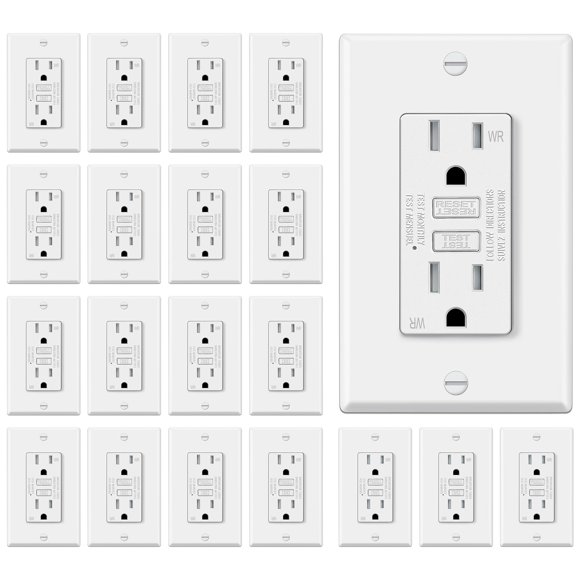 Toma eléctrica ELECTECK GFCI de 15 A para exterior, resistente a la intemperie