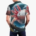 thumbnail image 6 of Cauagu Bubbles Axolotl Fantasy Print Men's Polo Shirts, Short-Sleeve Polo Shirts for Men Performance Golf Shirt Athletic Casual Collared T-Shirt-X-Large, 6 of 8