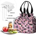 thumbnail image 4 of Pioneer Flower Floral Print Pattern Drawstring Lunch Bag Women - Drawstring Lunch Bag Insulated for Work Office - Stain-Resistant Large Lunchbags for Women with Multi-Pockets, 4 of 6