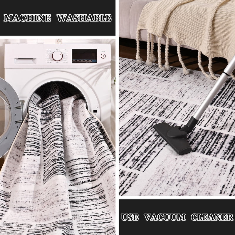 Lochas Soft Area Rug Fluffy Modern Flannel Rugs Floor Mat Carpet for Living Room Bedroom Home Decor,6'x9',Gray