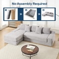 thumbnail image 4 of LUCKHAO L-Shaped Sectional Couches for Living Room with Memory Foam & Steel Frame - No Assembly Convertible Sofa Bed, Corduroy Fabric Compression Sofa, Modular Couch for Bedrooms,Home Theater, 4 of 12