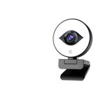 Webcam FHD 60FPS 1080P Webcam Live Streaming With Ring Light, USB Web Camera Autofocus 2 Stereo DSP For Conferencing