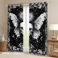 thumbnail image 2 of Homewish Boho Skull Moth Black Out Curtains,Vintage Baroque Floral Curtains Pack of 2 (42x63 Each),Retro Bohemain Theme Bedroom Curtains For Boys Kids,Microfiber Bedroom Decor, 2 of 6