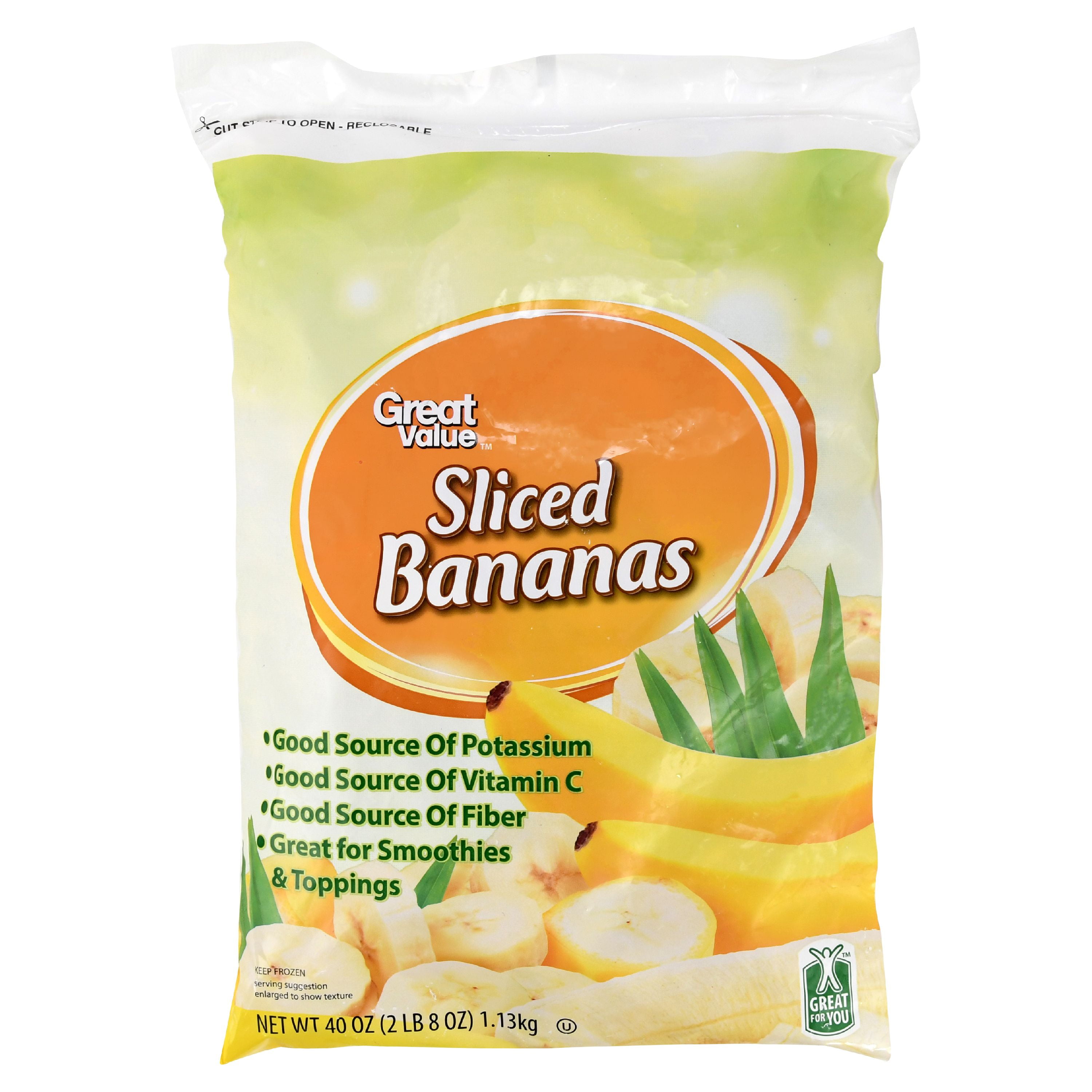 Great Value Frozen Sliced Bananas, 40oz Resealable Bag