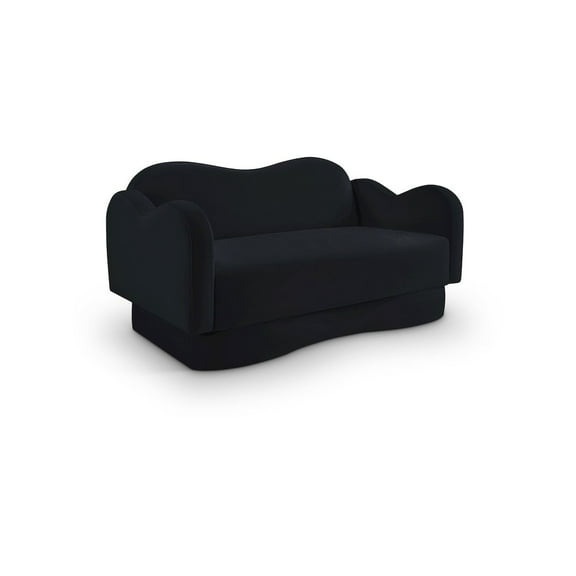 Meridian Furniture Bloom Black Velvet Loveseat