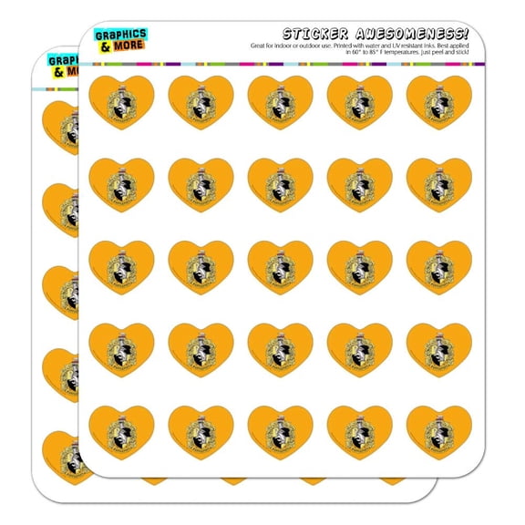 Harry Potter Hufflepuff Painted Crest Heart Shaped Planner Calendar Scrapbook Craft Stickers