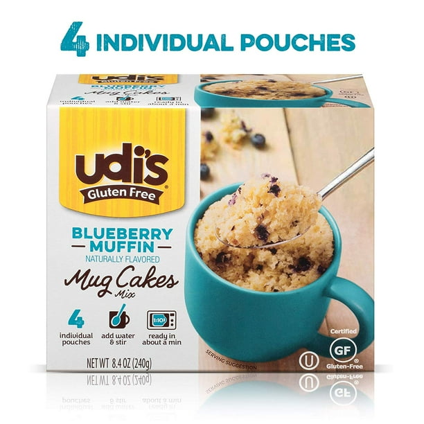 Udi's Gluten Free Blueberry Muffin Mug Cake Mix, 8.4 Oz [Case of 6
