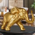 thumbnail image 2 of Elephant Statue Decor Resin Elephant Figurines with Trunk up Desk Sculptures Ornaments for Home Tabletop Indoor, 2 of 8