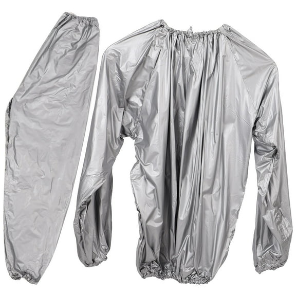 MLINS 1 Set Sauna Sweat Suit for Men Silver Polyethylene Fiber Promotes 59x26x0.2in