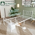 thumbnail image 5 of Eavesince 14in Twin XL Size Metal Bed Frame with Headboard and Footboard No Box Spring Needed,White, 5 of 6