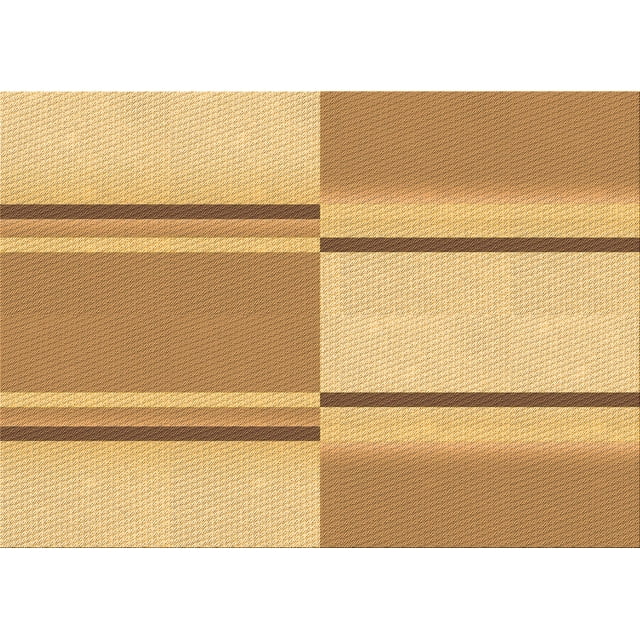 Ahgly Company Machine Washable Indoor Rectangle Transitional Chrome Gold Yellow Area Rugs, 7' x 10'