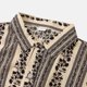 thumbnail image 4 of Camisas Vaqueras Para Hombre Manga Larga Camisa casual de verano con estampado floral para hombre Camisa de manga corta con cuello vuelto (Khaki, XL), 4 of 5
