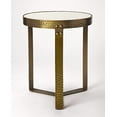 thumbnail image 3 of Butler Specialty 18" Round Marble Top Accent End Table In White, 3 of 4