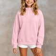 thumbnail image 2 of PLHWHYQ Girls' Zip Neck Hoodie for Little Girls – Cozy Kids' Casual Sweatshirt with Stand Up Collar Lightweight Winter Layer Pink 11-12 Years, 2 of 8
