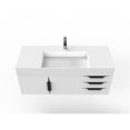 thumbnail image 3 of Amazon 48" White Wood Floating Vanity with White Top and Black Trim, 3 of 8