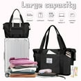 thumbnail image 6 of Gynky Travel Duffel Bag for Women Men Waterproof Carry On Expandable Duffle Tote Shoulder Weekender Overnight Bags w/ 3 Front Pocket/Wet Dry Pocket/Trolley Sleeve, Sport Dance Gym Bag Luggage, Black, 6 of 11