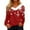 03# Red, variant on Qwertyu Christmas Gift Furry Shirts for Women Fashion Xmas Tree Printed Tops Faux Fur Trim Holiday Tops Casual Long Sleeve Sweaters Loose V Neck Blouses Green 2XL