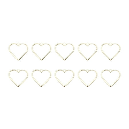 

10pcs Loving Heart Necklace Accessories DIY Elegant Beautiful Decorative Necklace Pendant Accessories for Woman (Golden 46.5mmx4
