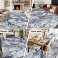 thumbnail image 5 of Large Area Rugs for Living Room Bedroom, Palm Leaves 8'x10' Rug Washable Carpet Runner Indoor Outdoor, Spring Tropical Leaf Botanical Vintage Blue Non Slip Floor Mats Rug for Kitchen, Patio, 5 of 8