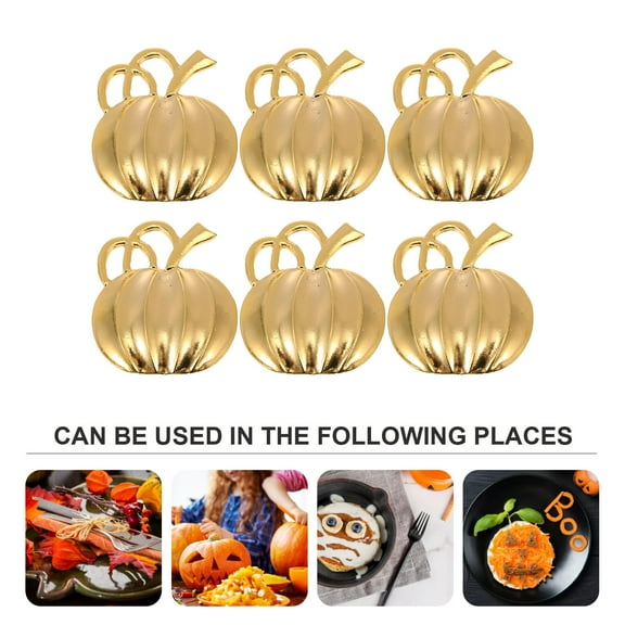WASHWEPE 6Pack Creative Design Decorative  Napkin Rings in Golden Color for Home Decoration