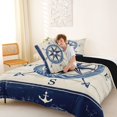 thumbnail image 4 of spefrowx Vintage Wooden Nautical Compass Full Size Comforter Sets for Kids, Navy Rope Anchor Bedding Comforter Set, Black Reversible, 3-Piece, 1 Comforter and 2 Pillowcases, 4 of 6