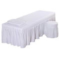 thumbnail image 5 of Soft Beauty Massage Bed Sheet With Pillowcase and Stool Cover White, 5 of 9