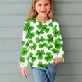 thumbnail image 2 of BLVB Boy Girl St Patricks Day Shirts Clover Shamrock Long Sleeve Tshirt for Kids Green Tee Tops 3-14 Years, 2 of 6