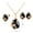 Black, variant on Besufy Women Jewelry Set Rhinestone Wedding Pendant Necklace Earrings Ring