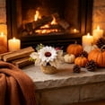 thumbnail image 6 of Fall Tabletop Decor, Artificial Flower Arrangement in Woven Basket with Pumpkin and Maple Leaf for Mantel Shelf and Thanksgiving Centerpiece Display, Preassembled Potted Floral Accent, 6 of 6