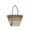 Khaki, variant on Handwoven Shoulder Bag Color Block Tote Handcrafted Color Block Pattern Tassel Pendants Versatile Carry Sturdy Material For Summer Beach Travel (Beige)