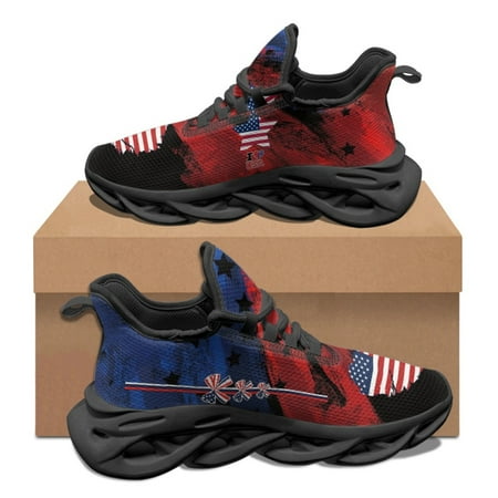 

I Love USA Pattern Country Flag Woman Male Autumn Winter Wear-Resistant Platform Shoe Lace Up Basketball Sneakers Custom Image