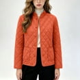 thumbnail image 2 of SEROYE Womens Jackets Corduroy Quilted Stand Collar Button Down Coat Embossed Pattern Casual Warm Outerwear Pockets (XL, Orange), 2 of 5