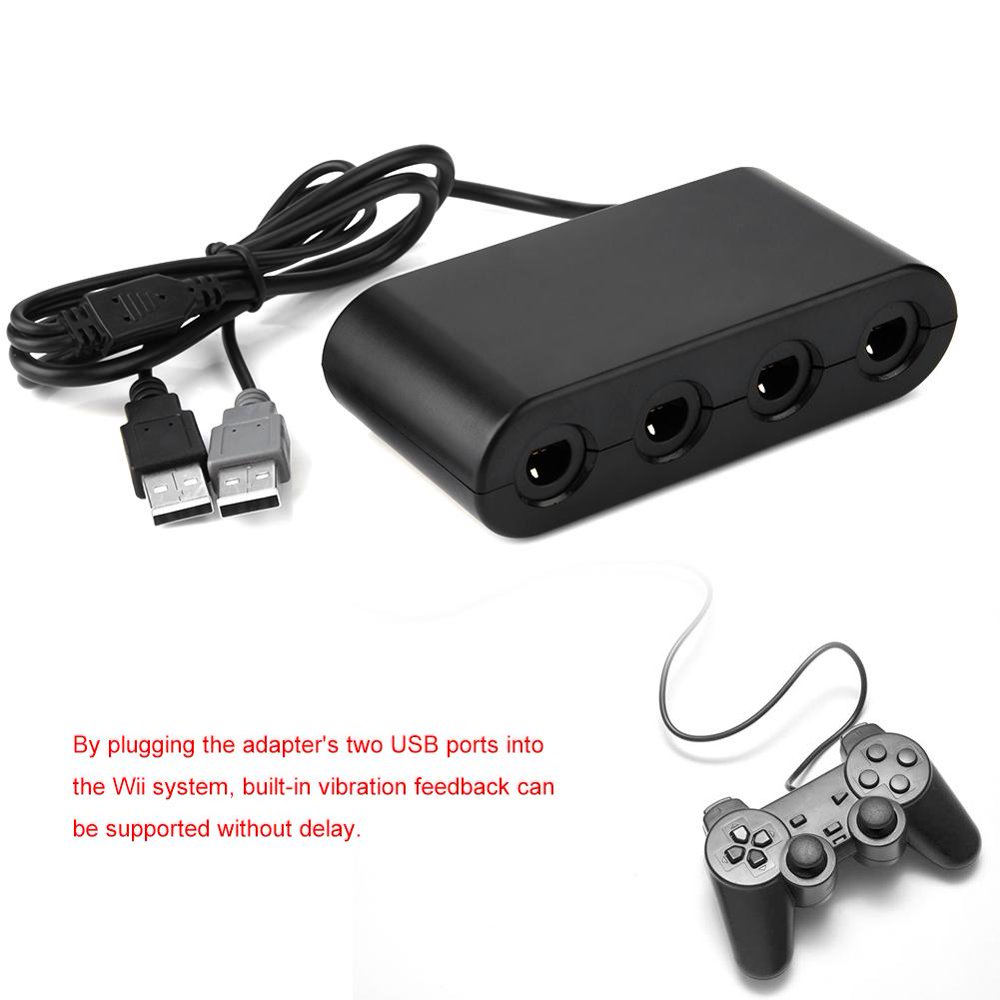Tebru 4 Ports For GameCube Controller USB Adapter Converter For Wii U