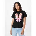 thumbnail image 1 of Easter Pink Bow Graphic Print T-Shirt, Short Sleeve Crew Neck Casual Top For Summer & Spring, Women's Clothing Tee For Adult, Men, Women, Teen, Teenager, Adolescent, Youth., 1 of 5