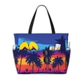 thumbnail image 1 of Fotbe Beach with Palm Trees Bolsa de Viaje para Playa - Resistente al Agua, Bolsa Tote de Gran Capacidad y Ligera con 7 Bolsillos para Mujeres y Hombres, 1 of 7