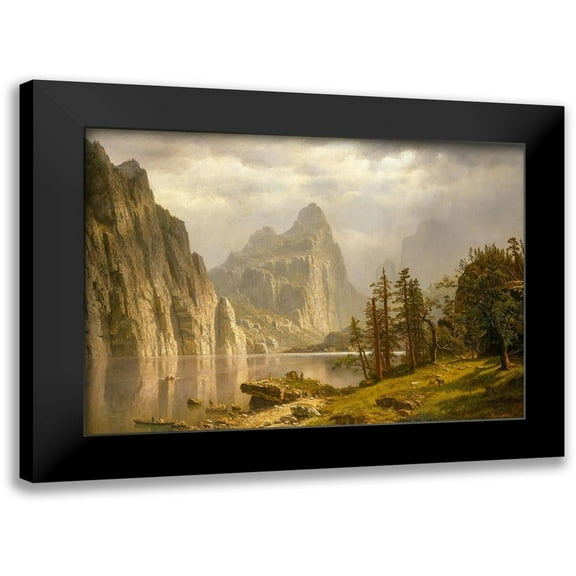 Bierstadt, Albert 14x11 Black Modern Framed Museum Art Print Titled - Merced River, Yosemite Valley