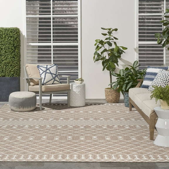 Nourison Positano Indoor/Outdoor Beige 9' x 12' Area Rug (9x12)